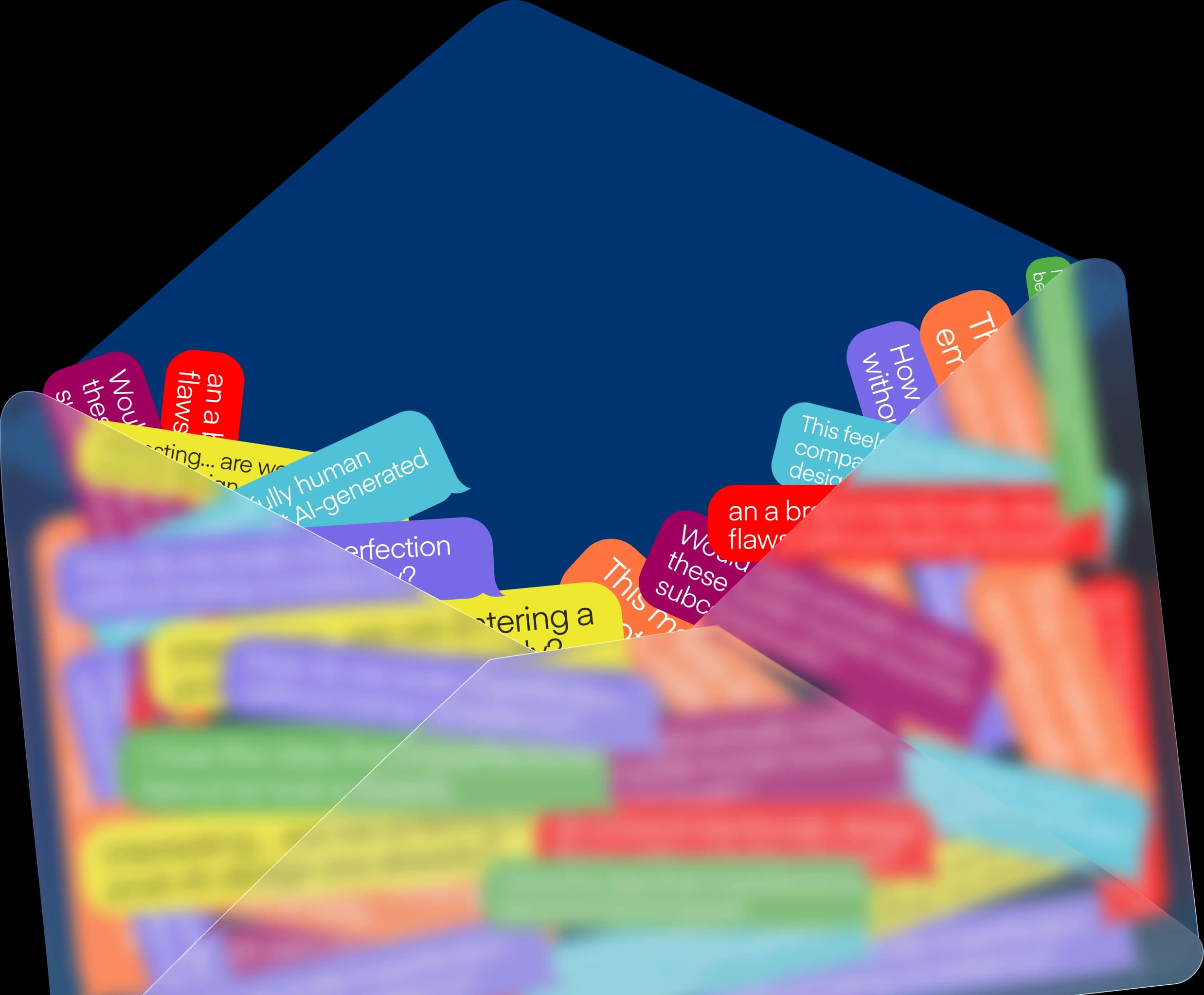 Envelope illustration with colorful messages